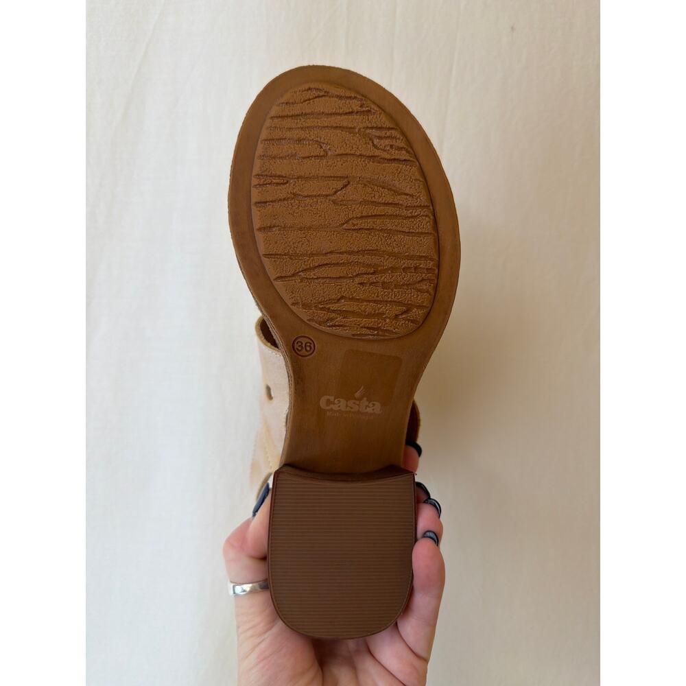 NIB Casta Taupe / Pistachio Leather Strappy Sandal PORTUGAL #0592 SZ 40 - Picture 6 of 6